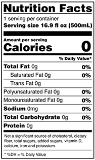 Nutrition Facts black water