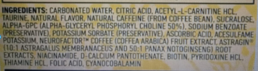 Ghost Energy Drink Ingredients