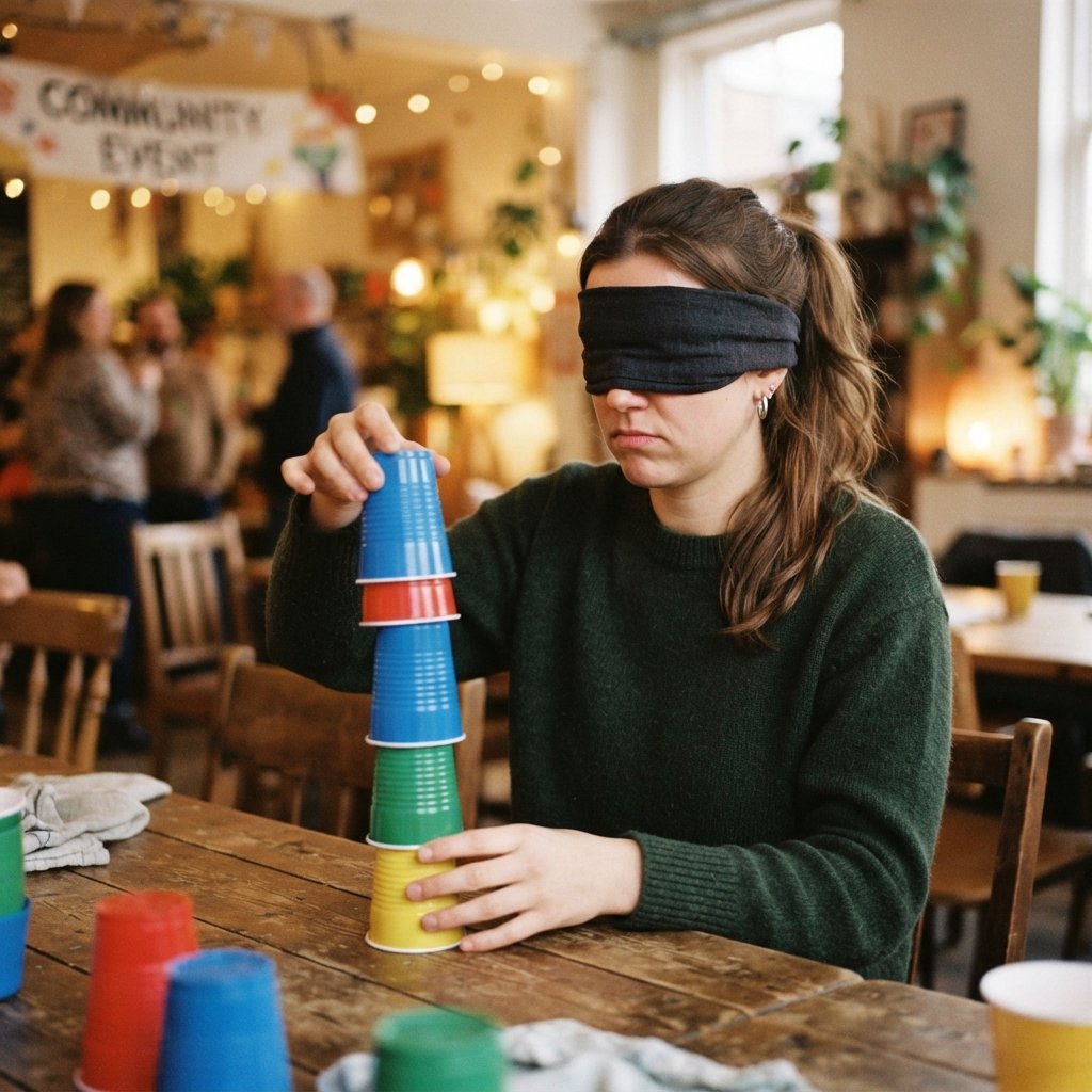 Blindfolded Cup Stacking
