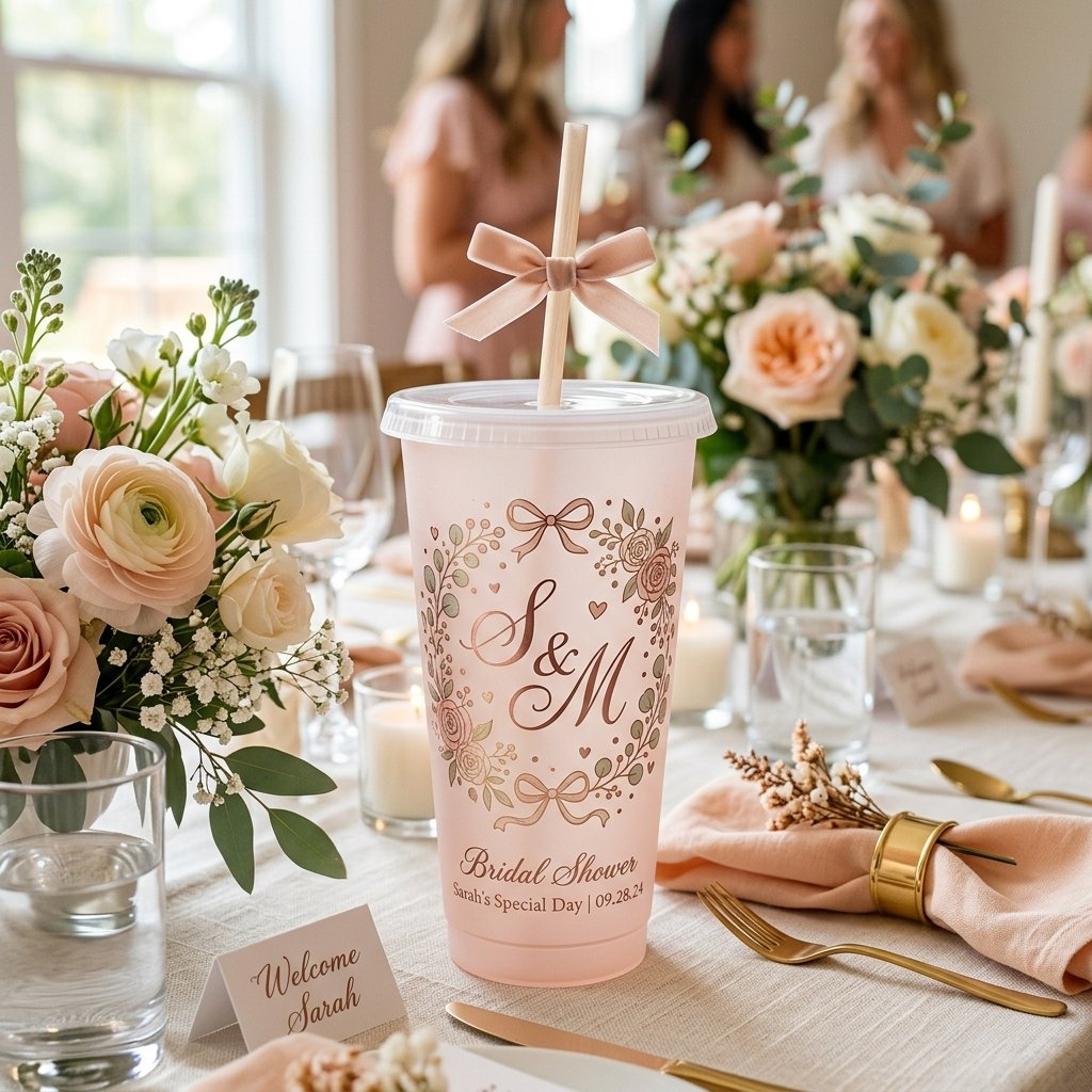 Bridal Shower Cup Sticker Ideas