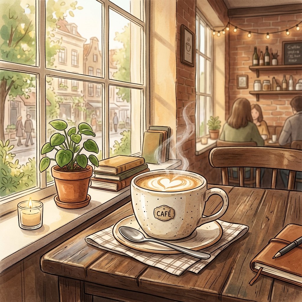 Cozy Café Coffee Cup of Coffee Drawing Idea