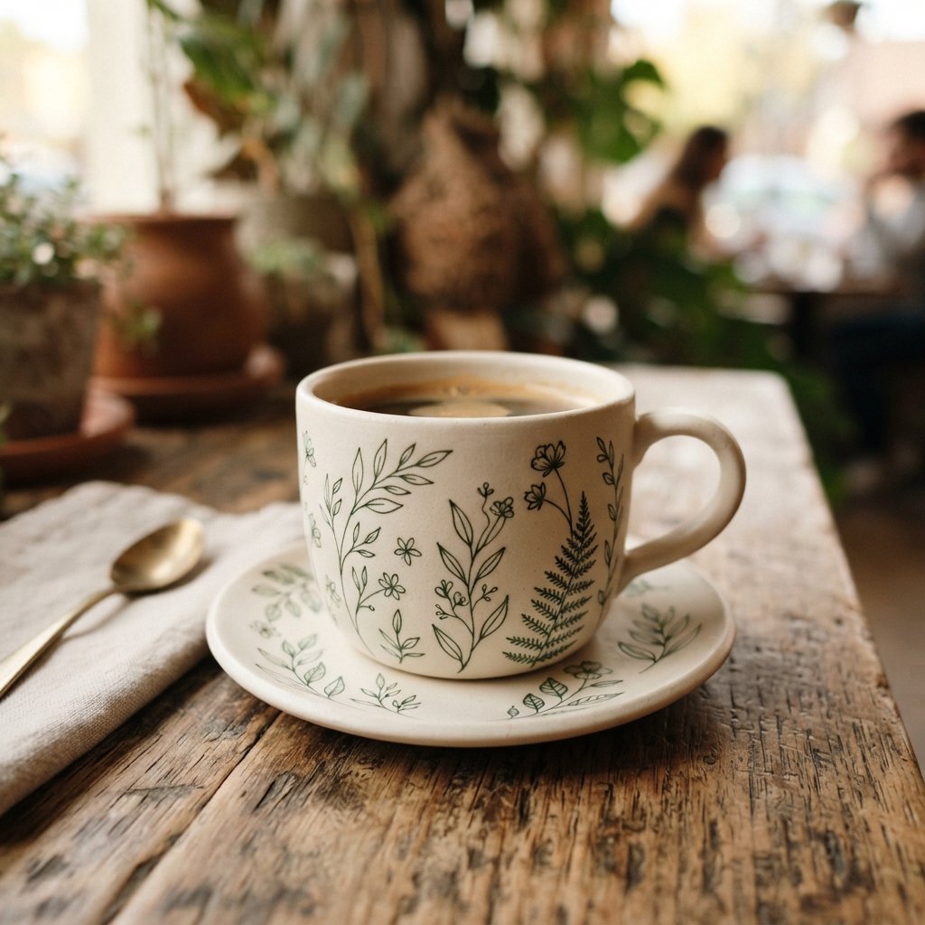 Botanical Coffee Cup Design Ideas
