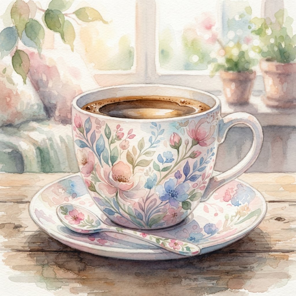 Watercolor Coffee Cup Design Ideas