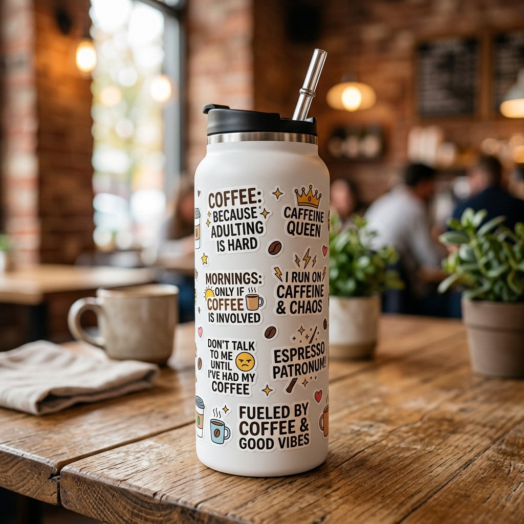 Funny Cup Sticker Ideas