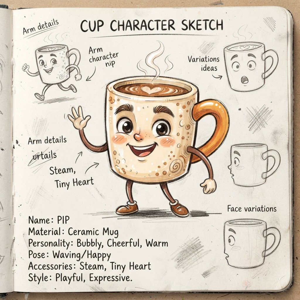 Cup Character Sketch Idea