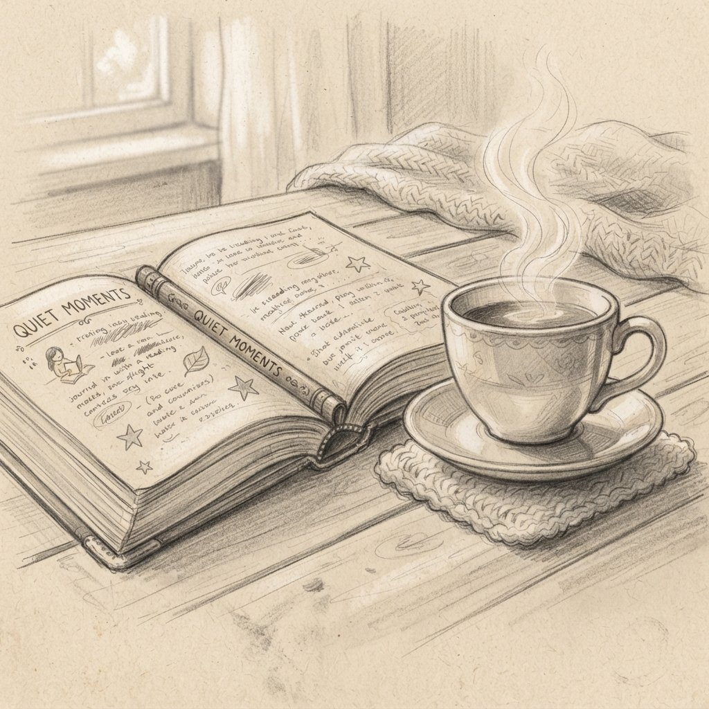 Cup With Book Sketch Idea