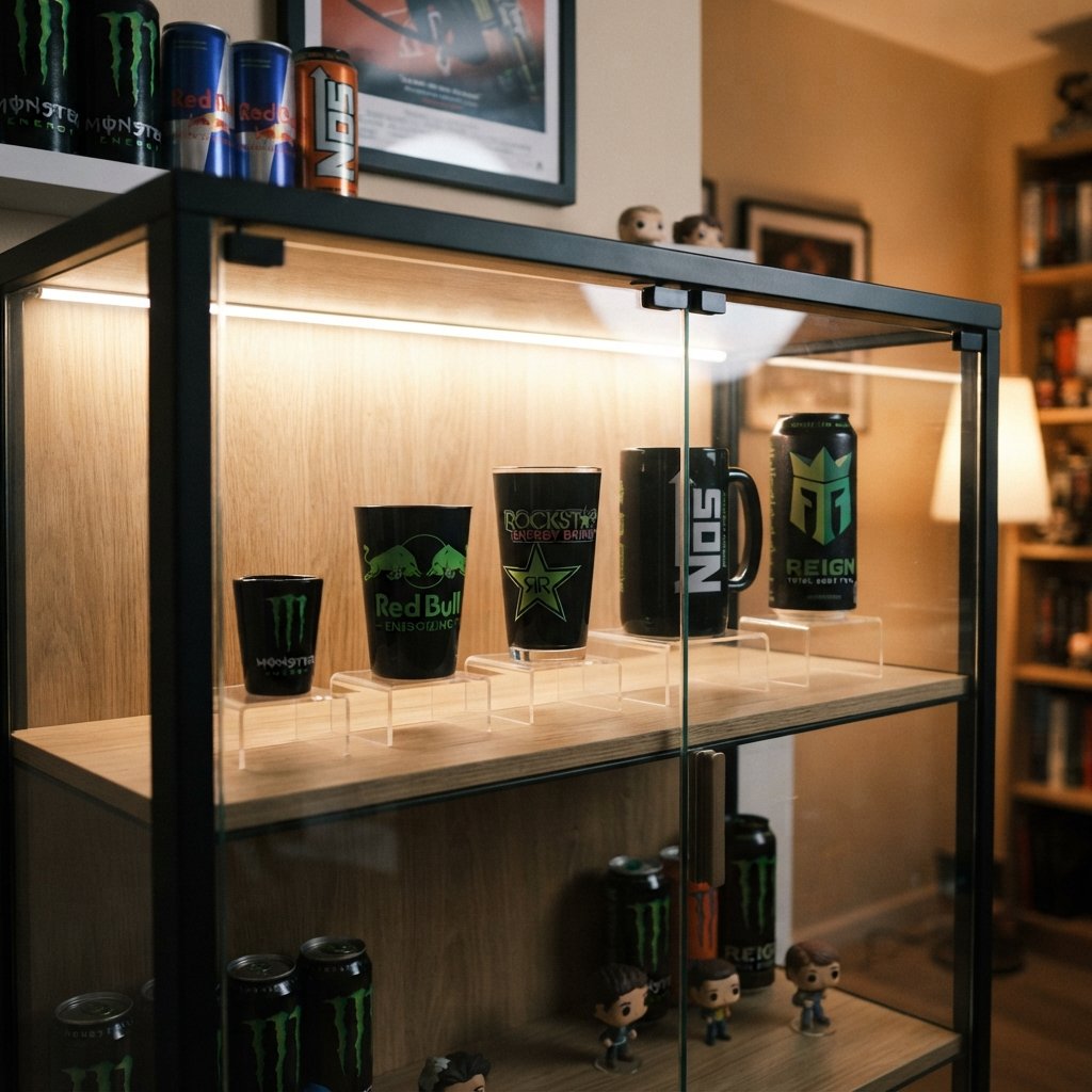 Monster Energy Glass Cup Collection Display
