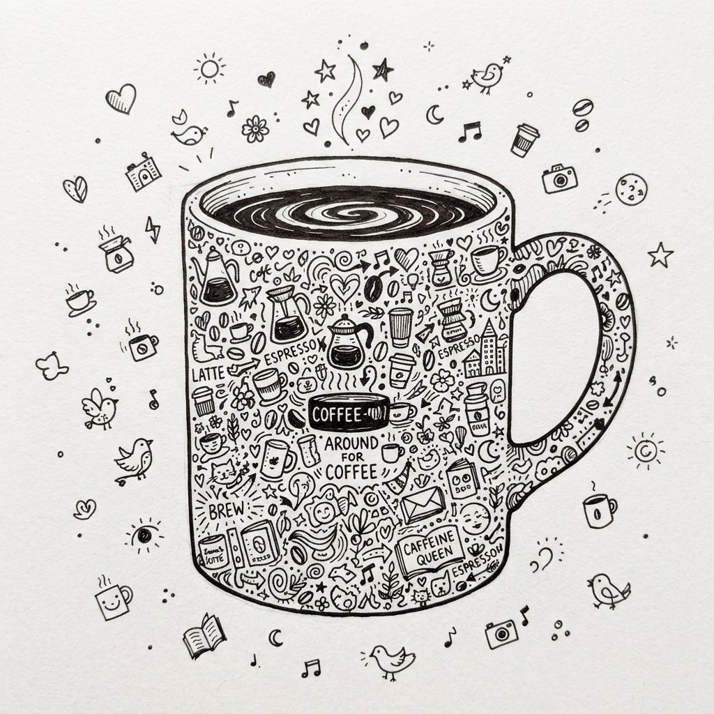 Doodle Art Coffee Cup Design Ideas