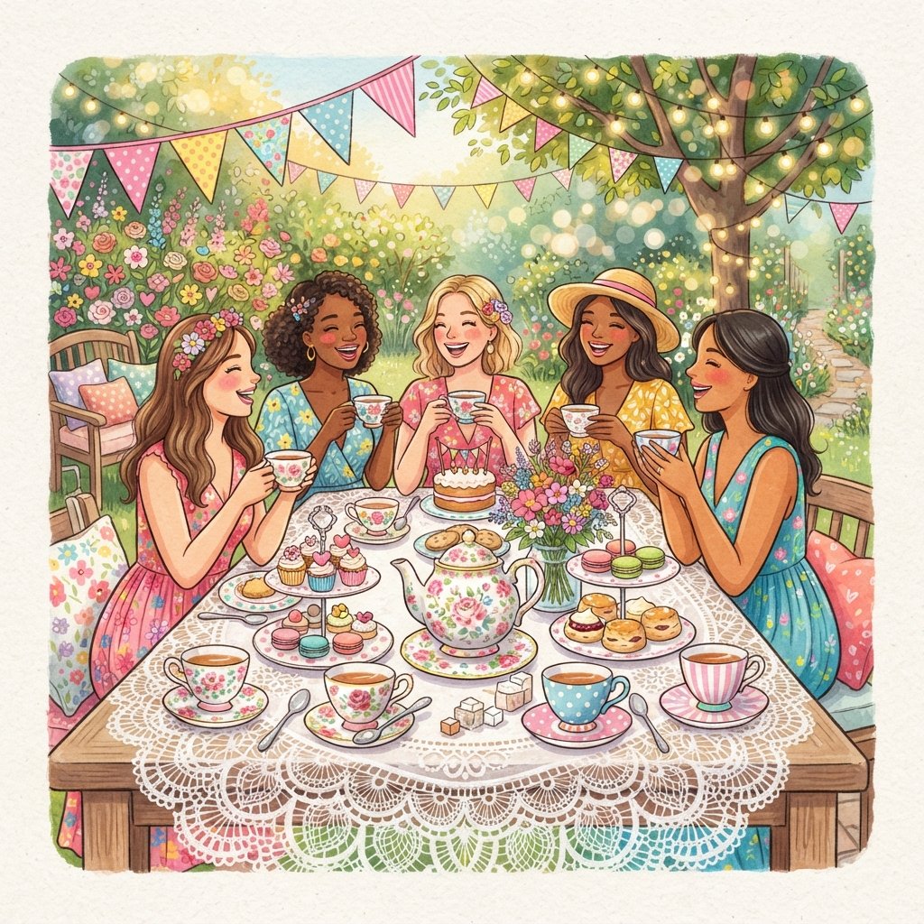 Tea Party Drawing Idea