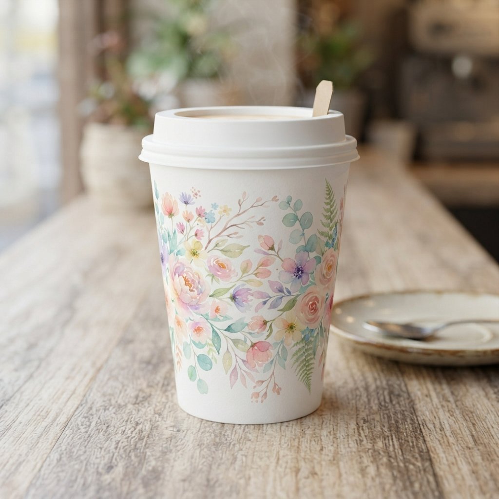 Watercolor Paper Cup Design Ideas