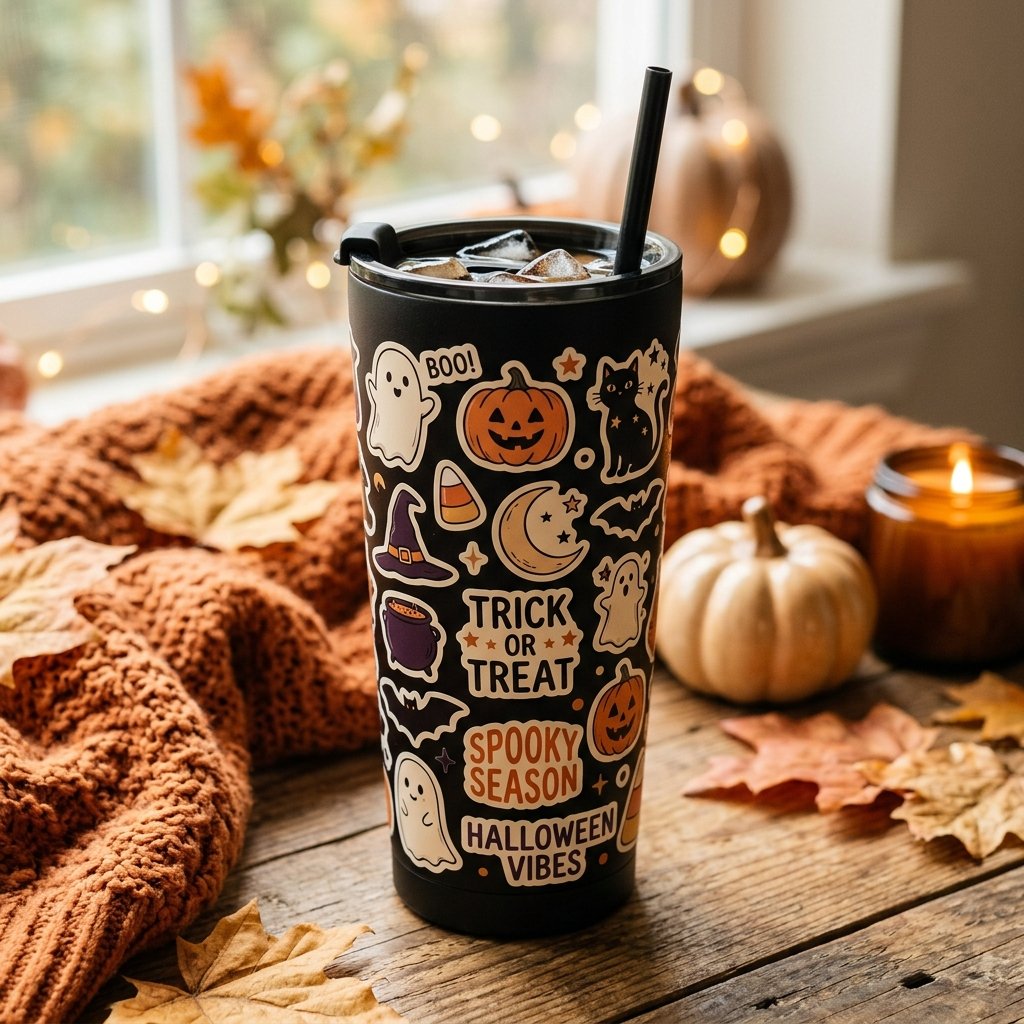 Halloween Cup Sticker Ideas