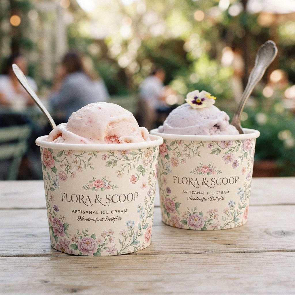 Floral Ice Cream Cup Ideas