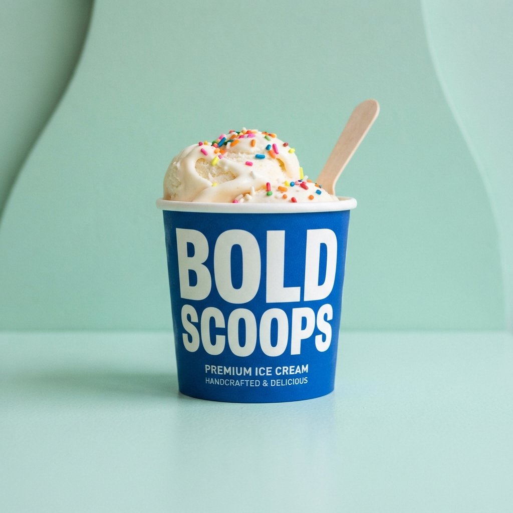 Bold Typography Ice Cream Cup Ideas