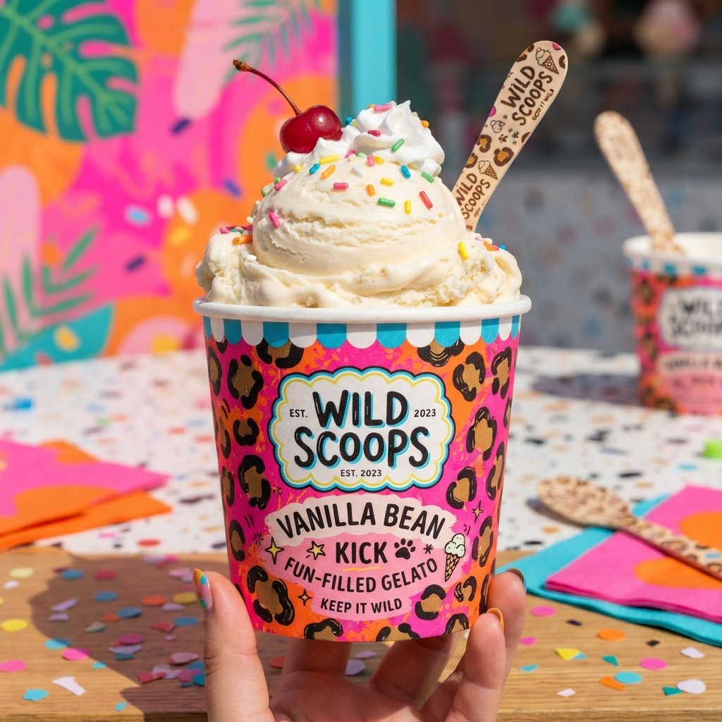Animal Print Ice Cream Cup Ideas
