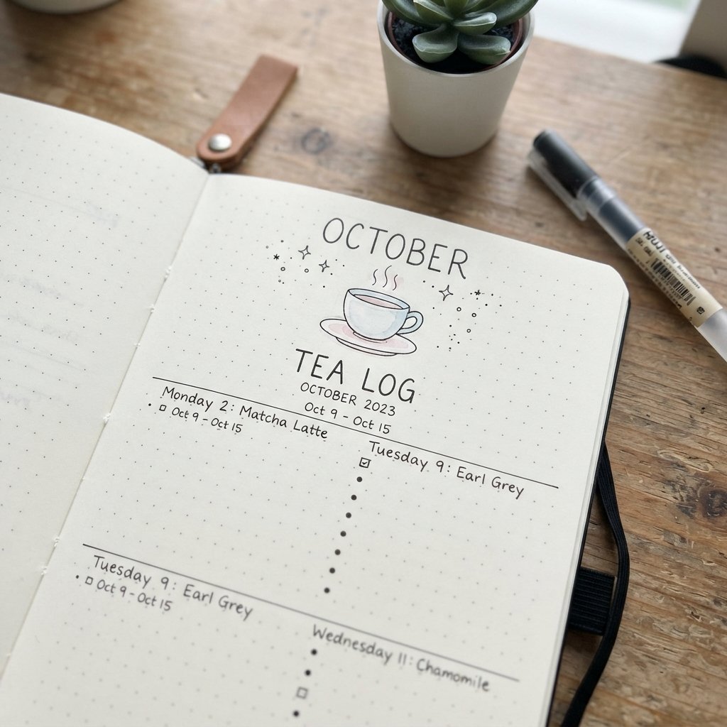 Tea Cup Bullet Journal Drawing Idea