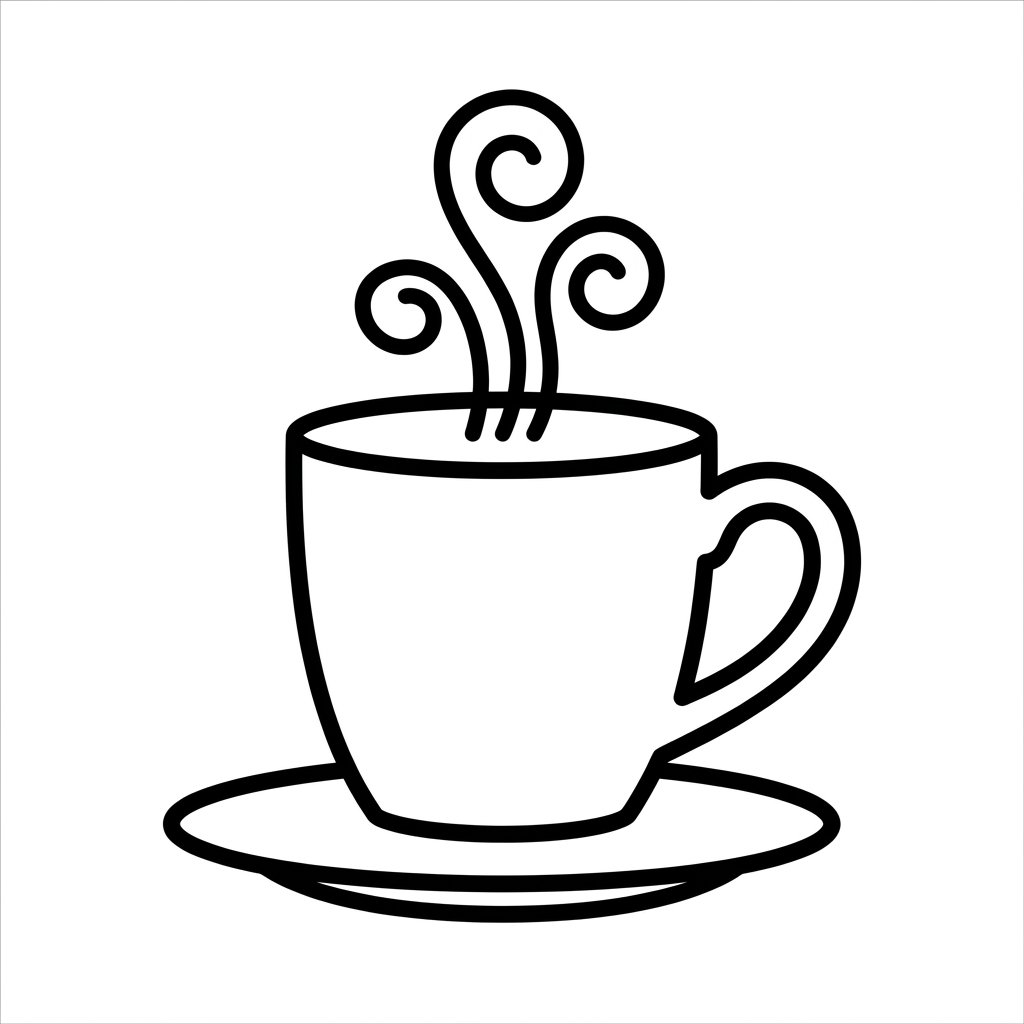 Line Art Coffee Cup Drawing Idea