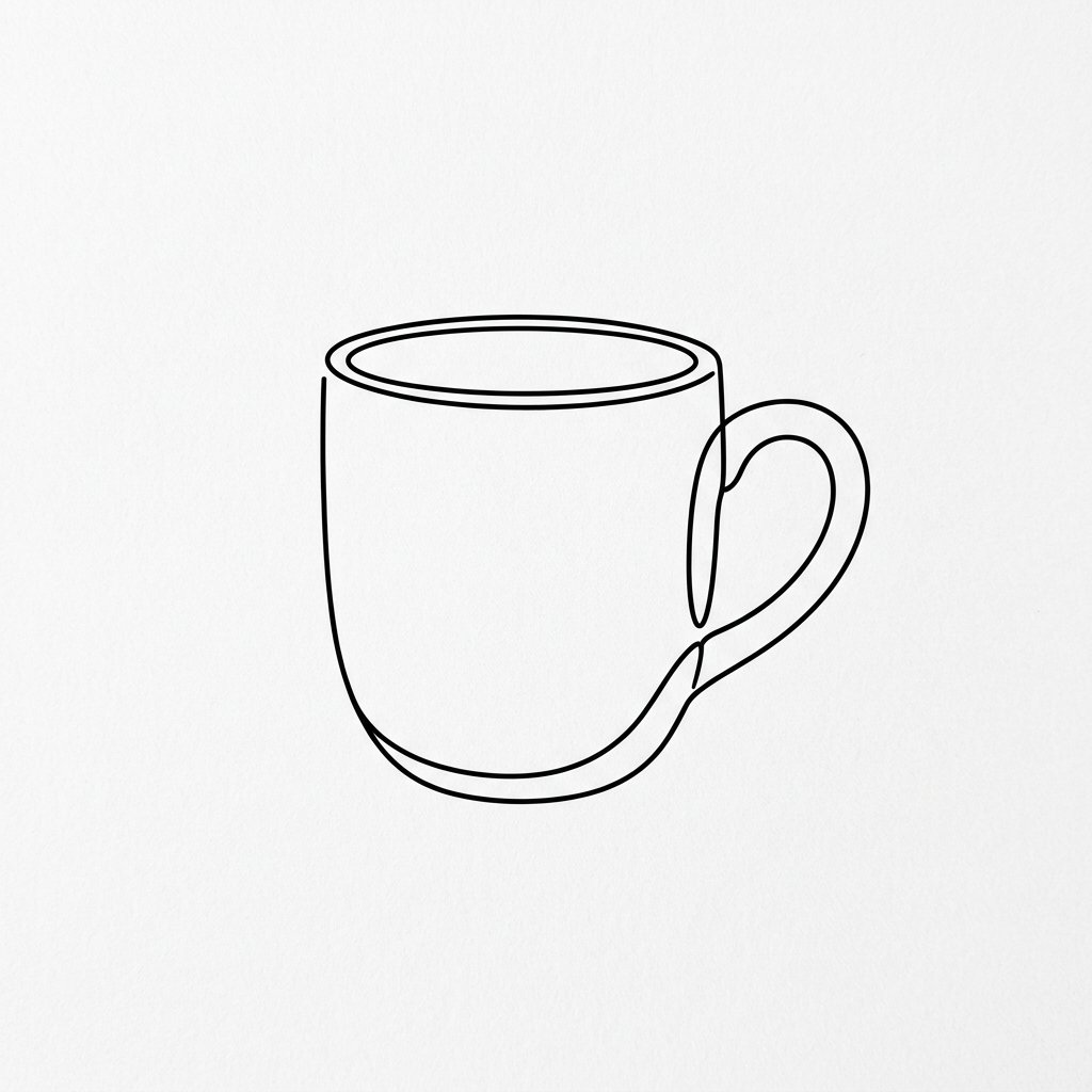 Minimalist Coffee Cup of Coffee Drawing Idea