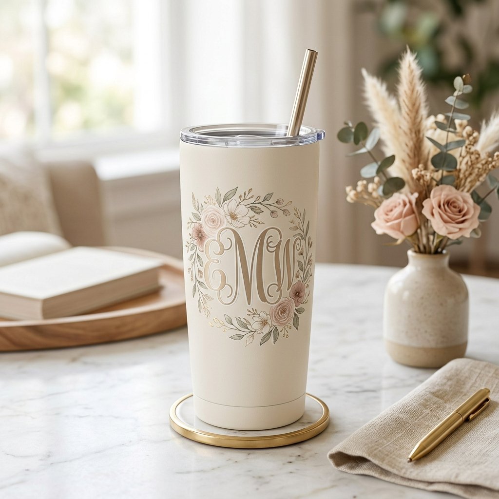 Monogram Cup Sticker Ideas