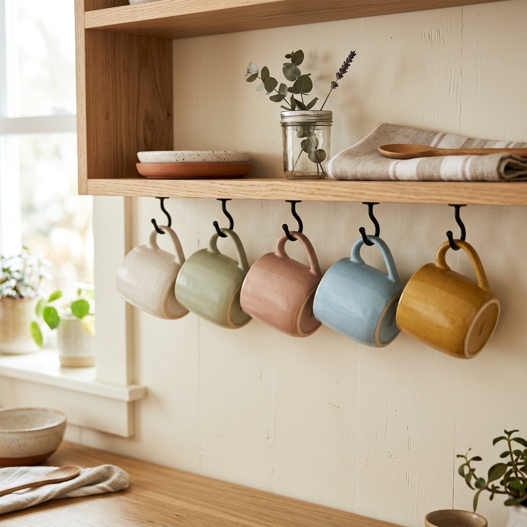 Kitchen Shelf Cup Display Ideas