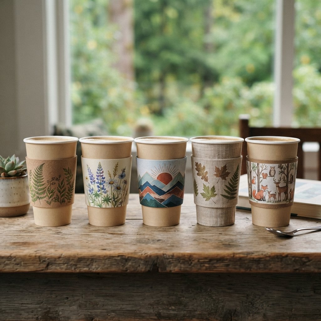 Nature-Inspired Cup Sleeve Design Ideas