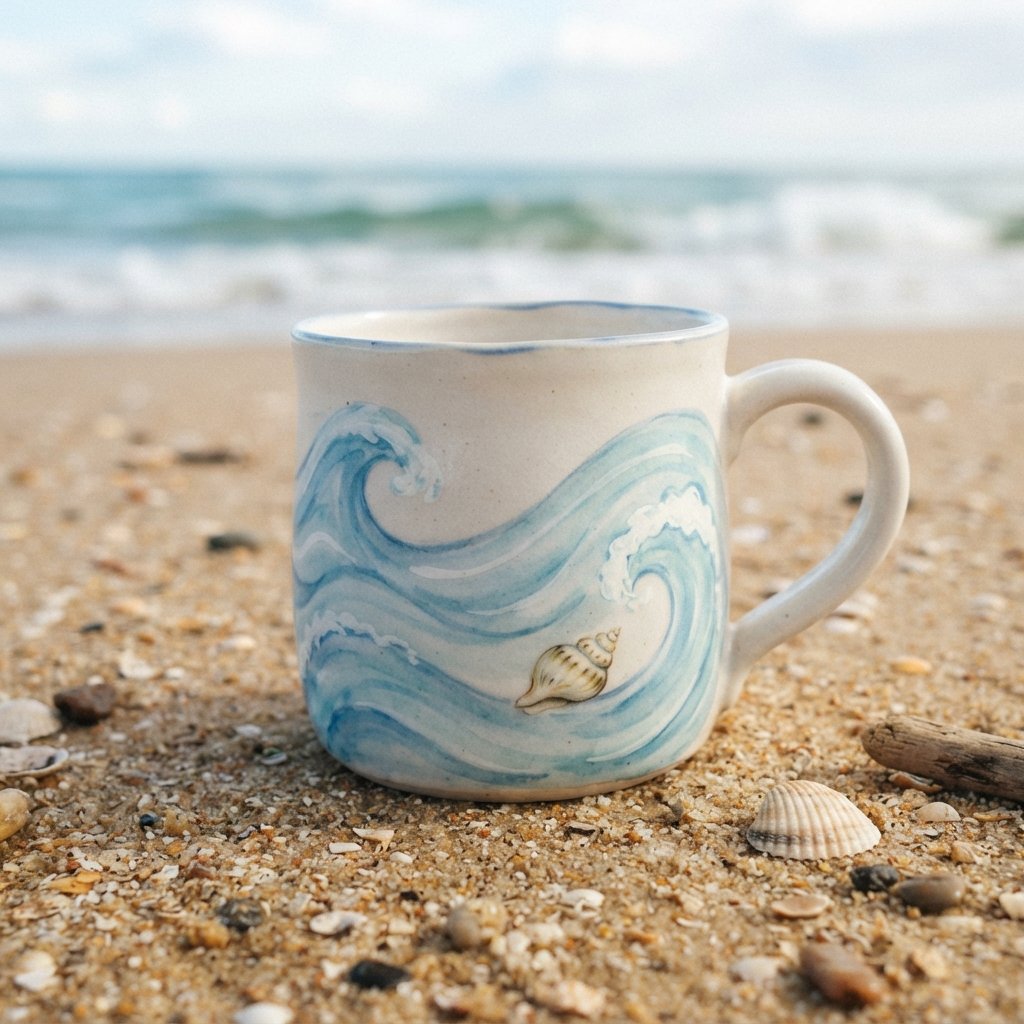 Ocean and Wave Cup Painting