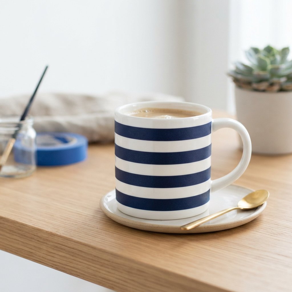 Stripe Pattern Cup Painting 