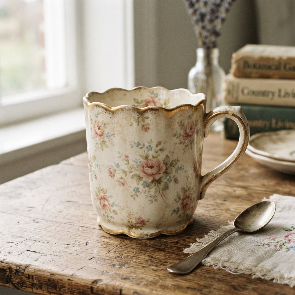 Vintage Style Cup Painting