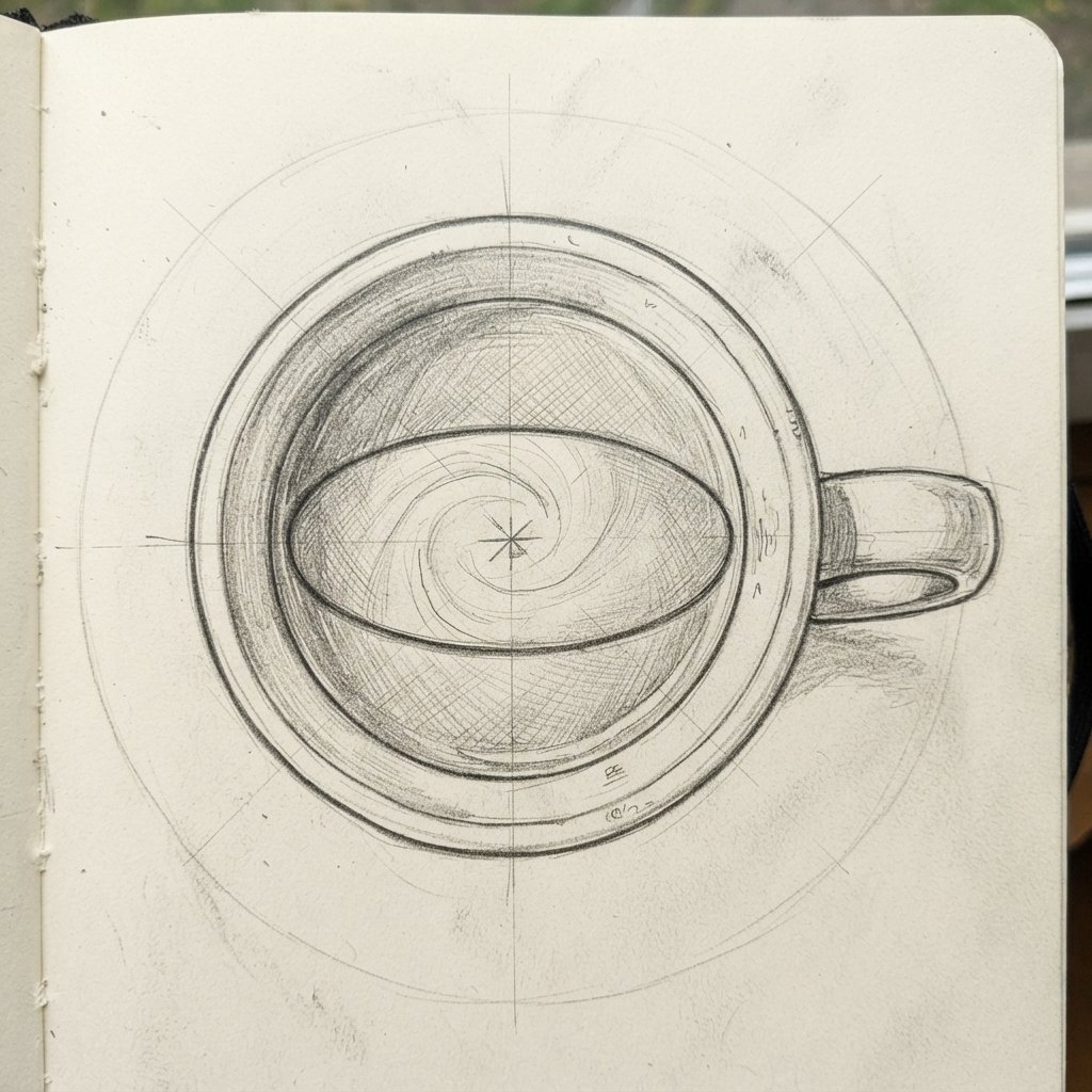 Cup From Above Sketch Idea