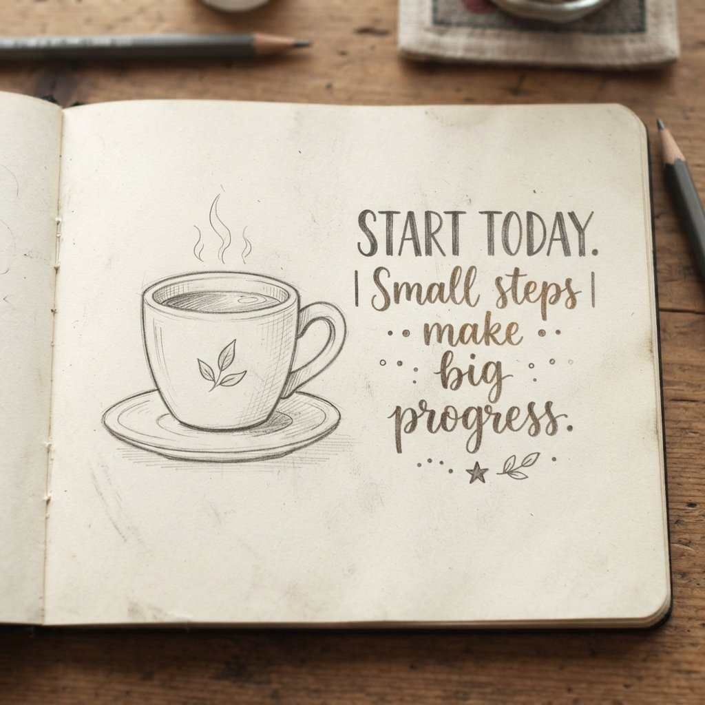 Cup With Quote Sketch Idea