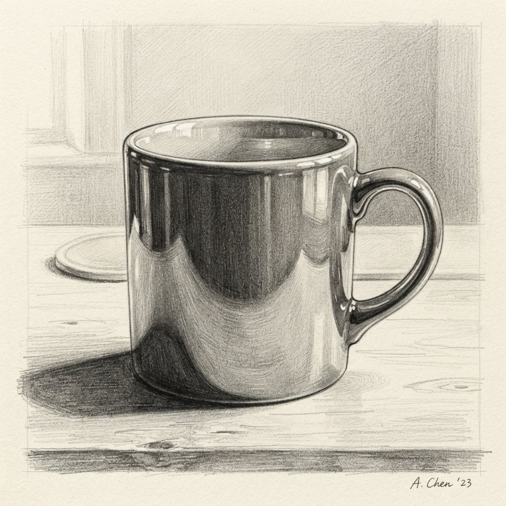 Cup Reflection Sketch Idea