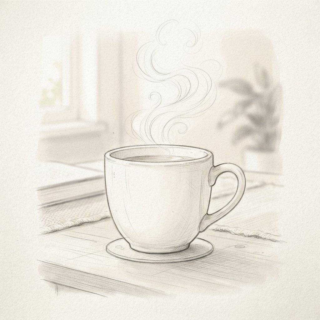 Cup With Steam Sketch Idea