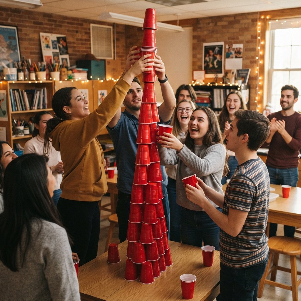 Cooperative Cup Building Game