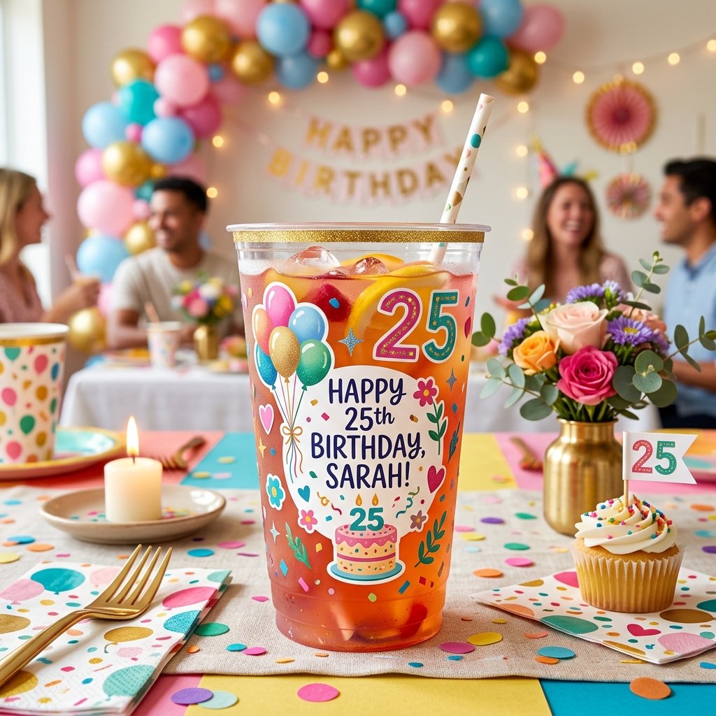 Birthday Cup Sticker Ideas