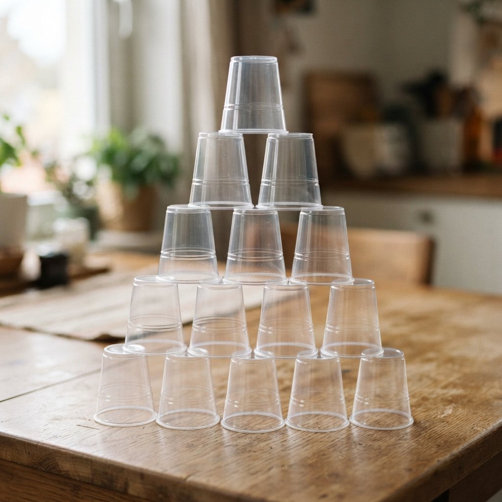 Cup Pyramid Building Idea