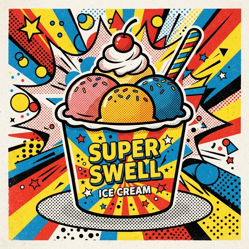 Retro Pop Art Ice Cream Cup Ideas