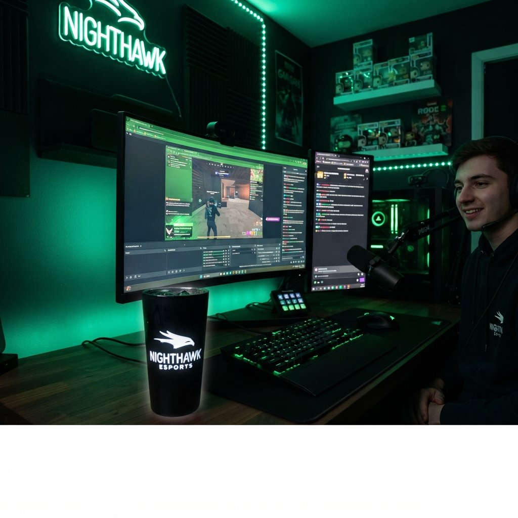 Monster Glass Cup Streaming Setup Ideas