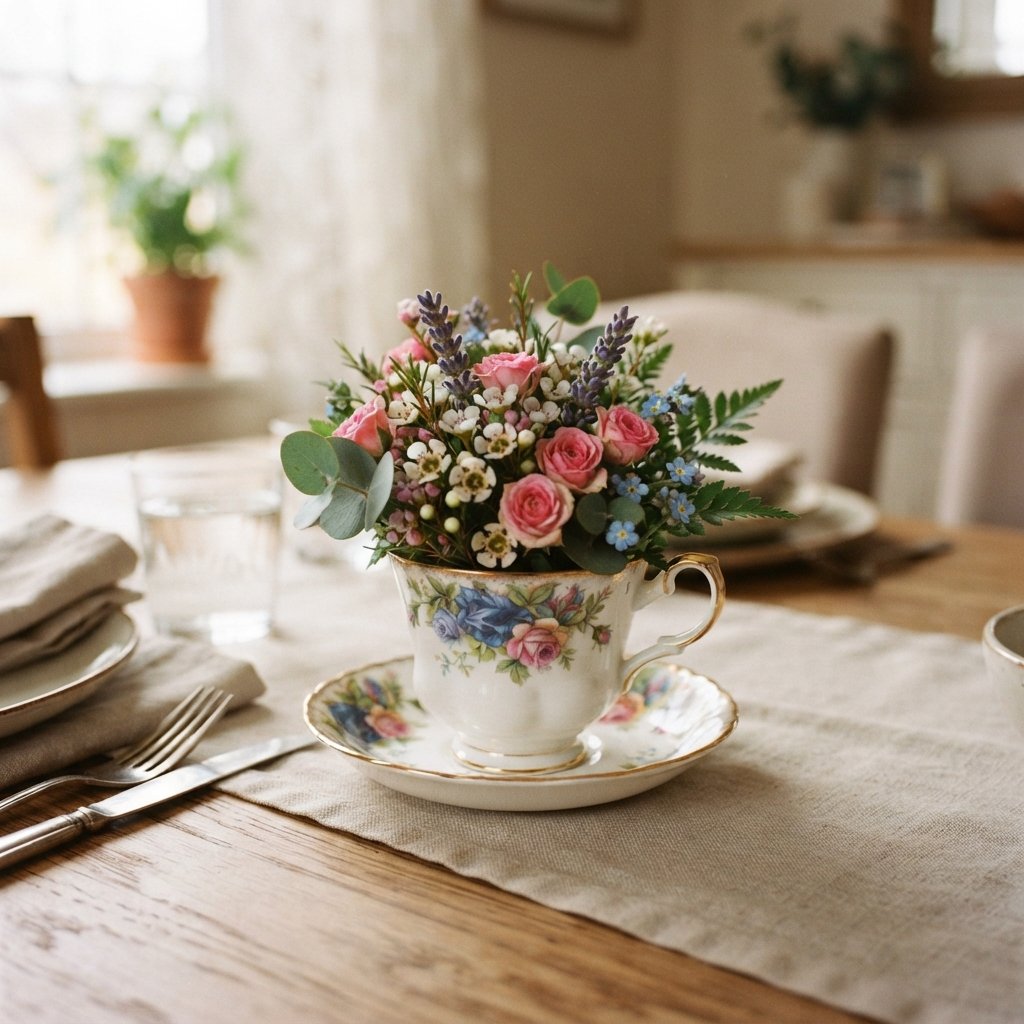 21 Cup Tea Ideas: Cozy, Cute & Totally Pinnable 10 Tea Cup Centerpiece Ideas