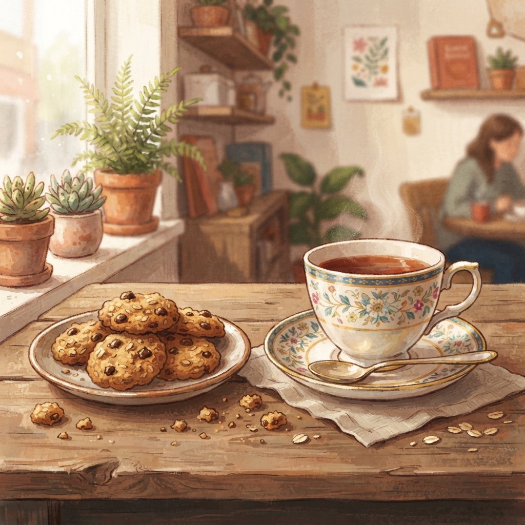 Tea and Cookies Drawing Idea