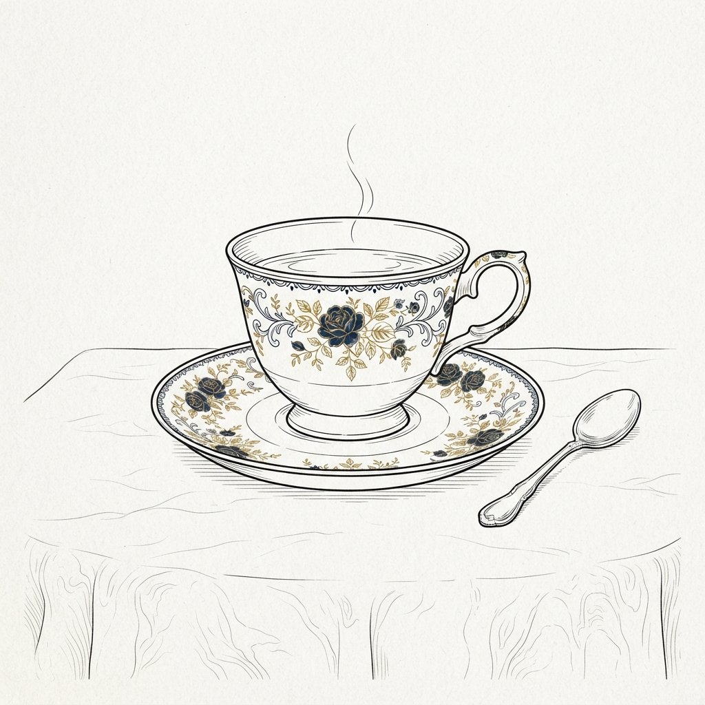 Tea Cup and Saucer Drawing Idea