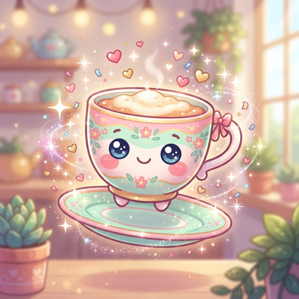 Kawaii Tea Cup Drawing Idea