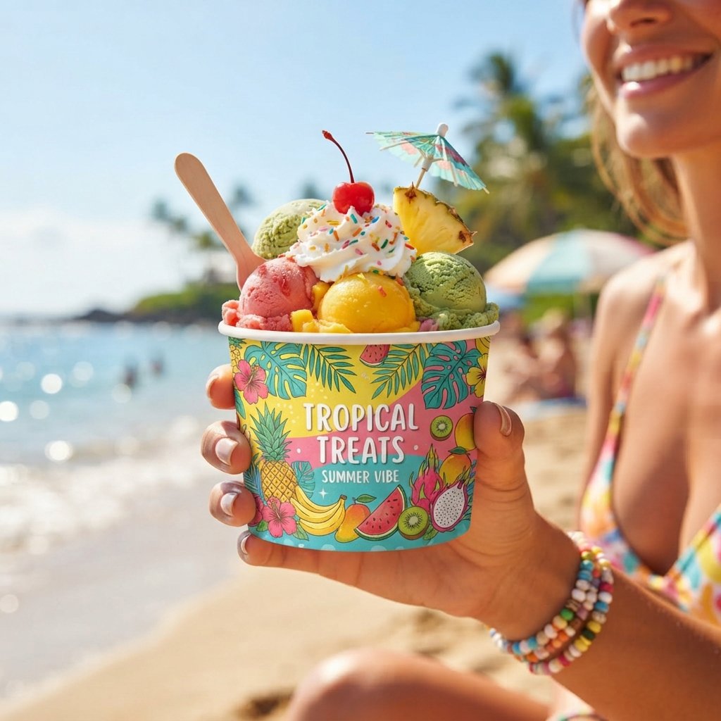 Tropical Ice Cream Cup Ideas