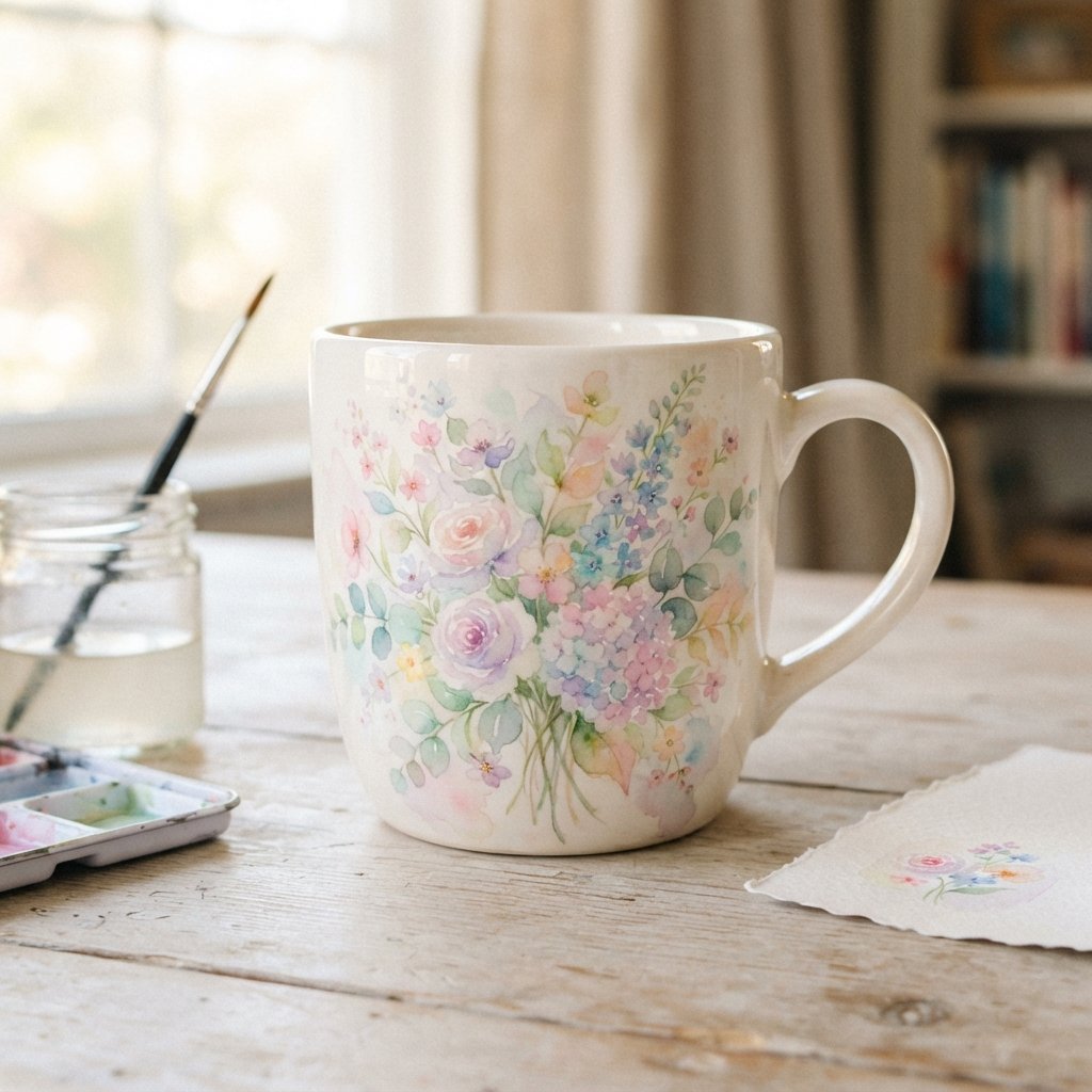 Watercolor Cup Painting 
