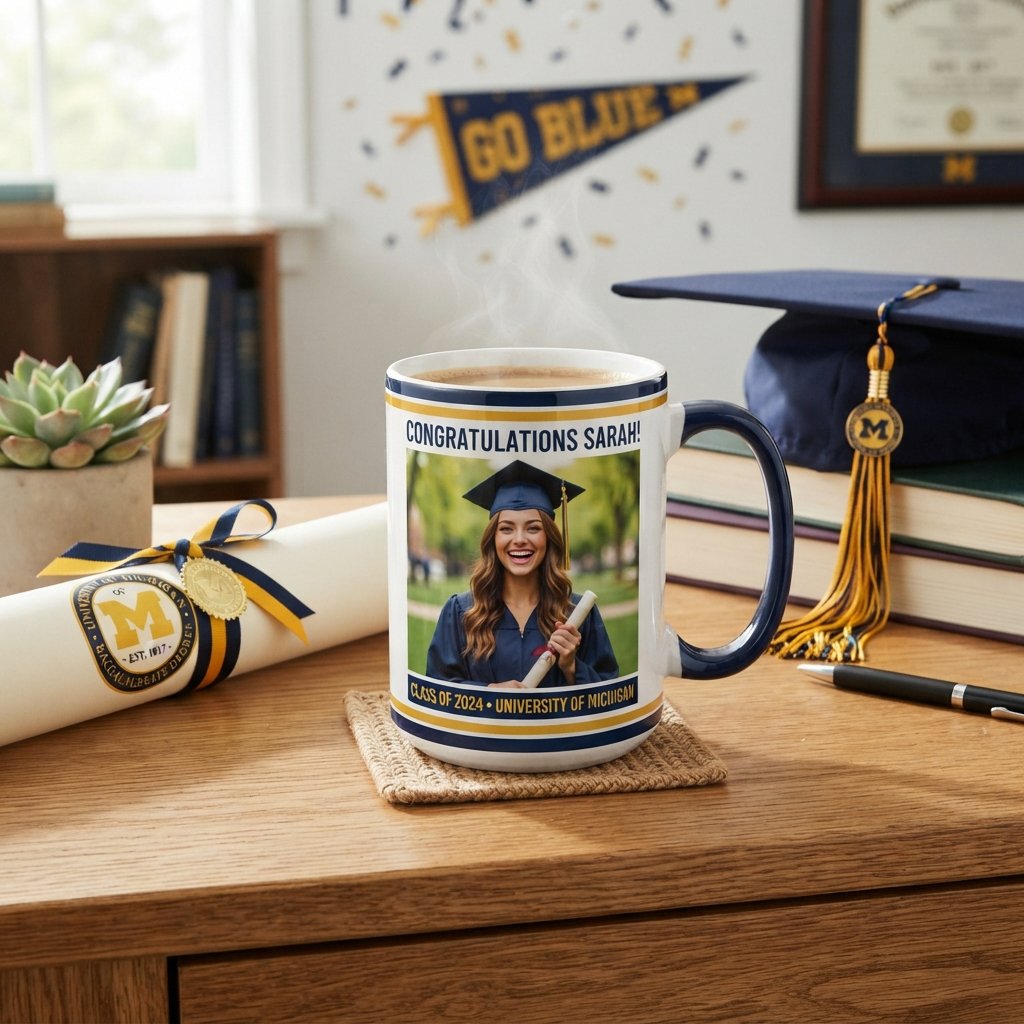 21 Best Cup Design Photo Ideas for Every Occasion 11 Ceramic graduation mug on desk 202609021521