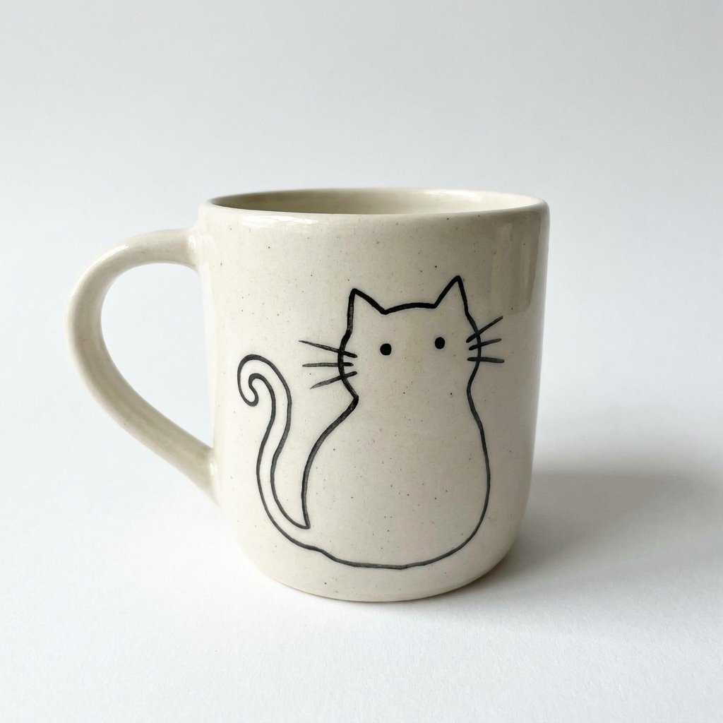 21 Cup Design Ideas Drawing You'll Want to Pin & Try Today 7 Ceramic mug with cat doodle 202609041627