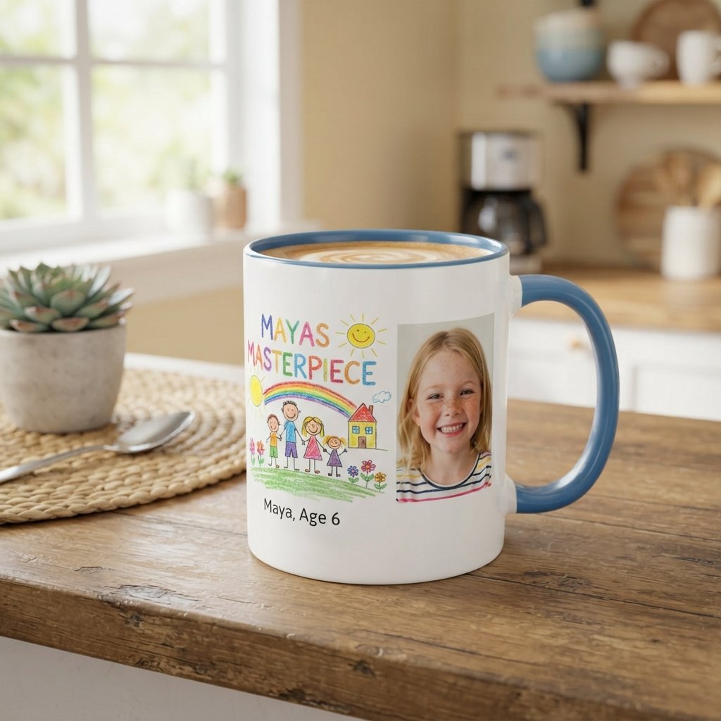 21 Best Cup Design Photo Ideas for Every Occasion 21 Ceramic mug with child drawing 202609021522