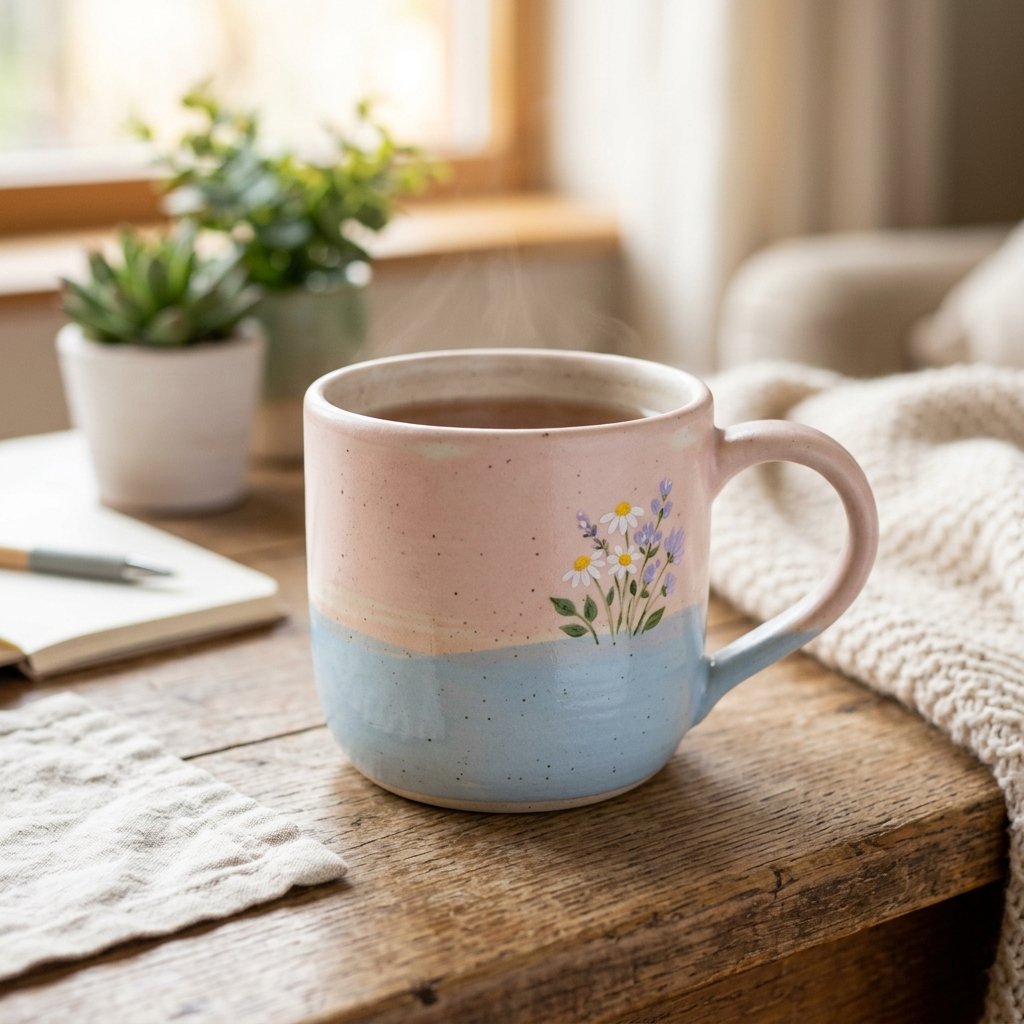 21 Cup Design Ideas Drawing You'll Want to Pin & Try Today 13 Ceramic mug with floral accent 202609041637