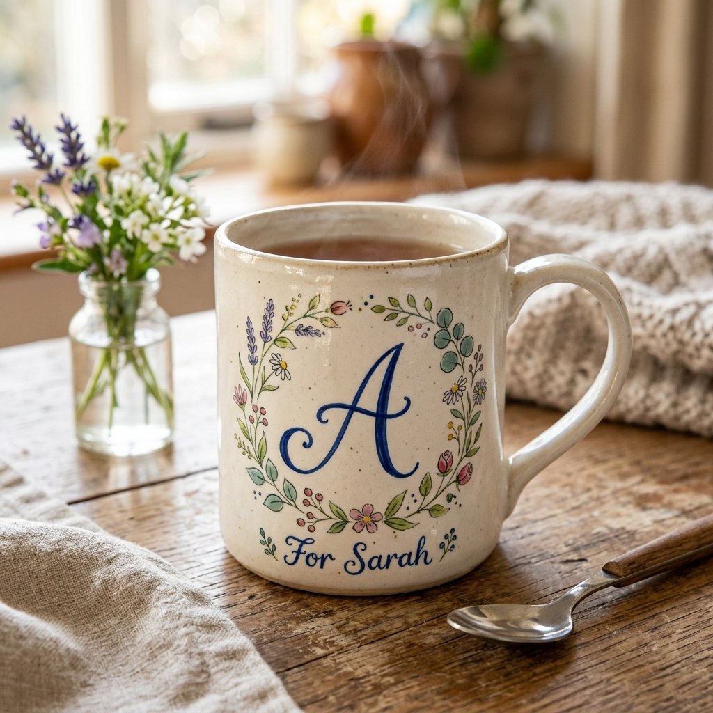 21 Cup Design Ideas Drawing You'll Want to Pin & Try Today 21 Ceramic mug with initial letter 202609041642