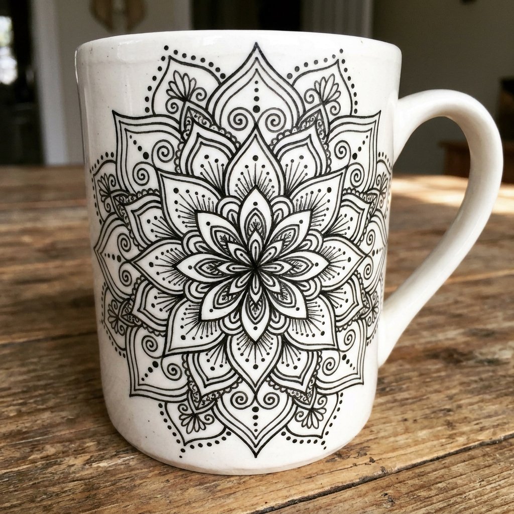 21 Cup Design Ideas Drawing You'll Want to Pin & Try Today 12 Ceramic mug with mandala pattern 202609041630