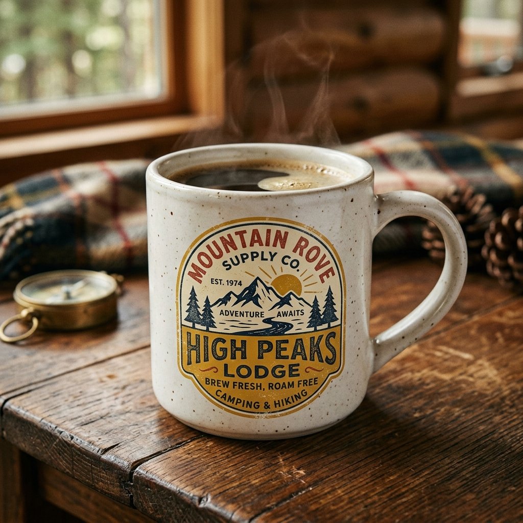 21 Cup Design Ideas Drawing You'll Want to Pin & Try Today 22 Ceramic mug with retro badge 202609041644