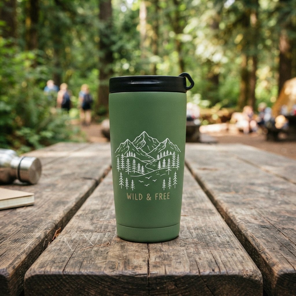 20 Cup Design Template Ideas You'll Want to Pin Now 10 Green tumbler with mountain illu… 202609021457